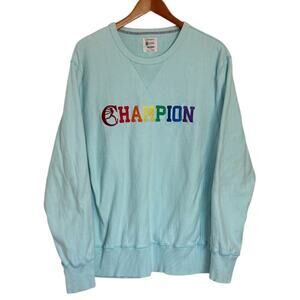 Champion x Todd Snyder Sweatshirt Men X Large Blue Pride Crewneck Rainbow Casual